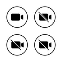 call icon set on circle line. Camera UI concept vector