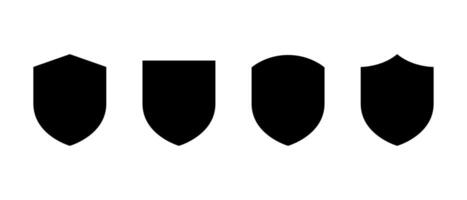 Shield guard icon set in generic style. Defense, security sign symbol vector