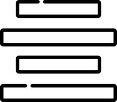 A black and white icon of a stack of three bars vector