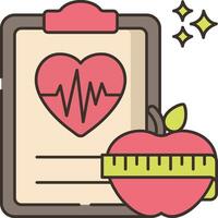 A clipboard with a heart and a measuring tape vector