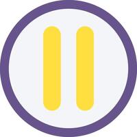 A purple and yellow circle with two yellow lines vector