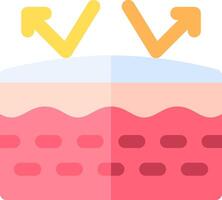 A flat icon of a skin with two arrows pointing up vector