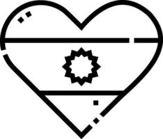 A heart shaped icon with the flag of nepal vector