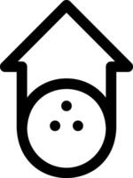 A black and white house with a dot in the middle vector