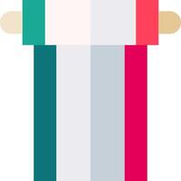 A colorful striped towel with a red, green and white stripe vector