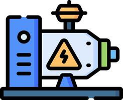 A machine with a warning sign on it vector