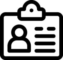 A black and white icon of a person on a clipboard vector