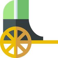 A horse drawn carriage with a green and yellow top vector