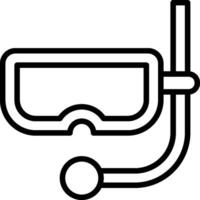 A black and white icon of a diving mask vector