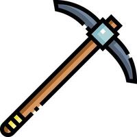 A minecraft pickaxe with a wooden handle vector