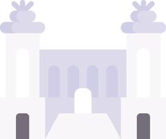A purple building with two towers and a clock vector