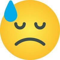 Sad emoticor with tear vector