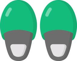 A pair of green slippers on a white background vector