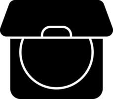 A black and white icon of a box with a lid vector