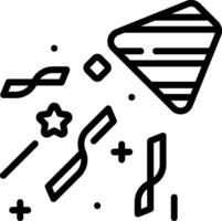 A black and white illustration of a kite and other objects vector