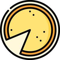 A slice of cheese in a round shape vector