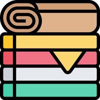 A stack of folded blankets and towels vector