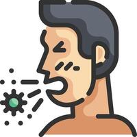 A man with a green bug on his face vector