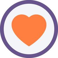 A heart in a circle with a purple and orange background vector