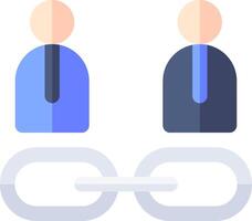 Two people are holding a chain with a link between them vector