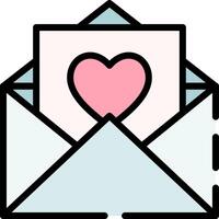 An open envelope with a heart inside vector