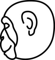 A drawing of a monkey head vector