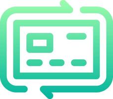 A green and white icon with a computer screen vector