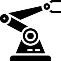 A robot arm with a tool on it vector