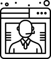 A person in a suit is sitting in front of a computer vector