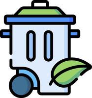 A trash can with a leaf on top vector