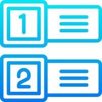 Two blue boxes with the number one and two on them vector