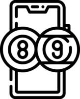 A black and white image of a phone with two numbers on it vector