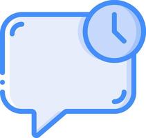 A speech bubble with a clock on it vector
