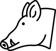 A pig head outline on a white background vector