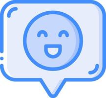 A speech bubble with a smiley face vector