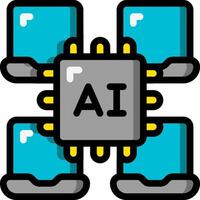 A computer chip with the word ai on it vector