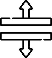 A black and white image of a line with arrows pointing in different directions vector