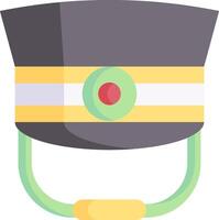 A hat with a green stripe and red button vector