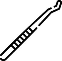 A black and white line drawing of a toothbrush vector