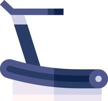 A blue and purple exercise bike with a handle vector
