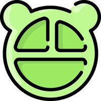 A green bear with a smiley face vector