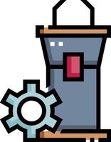 A small machine with gears and a bucket vector