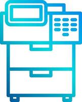 A printer icon with a blue background vector