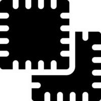 A black and white image of a cpu chip vector