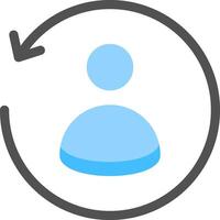 A person is in a circle with an arrow pointing to the right vector