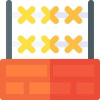 An icon of a brick wall with crossed up arrows vector