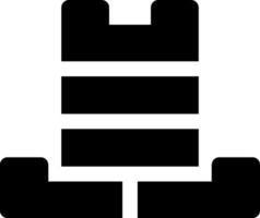 A black and white icon of a stack of bricks vector
