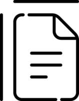 A document icon with a black outline vector