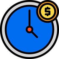 A clock with a dollar sign on it vector