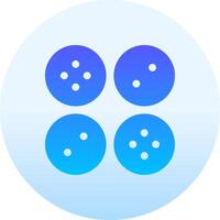 A blue circle with four buttons on it vector